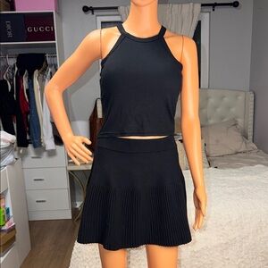 Black Pleated Women's Skirt